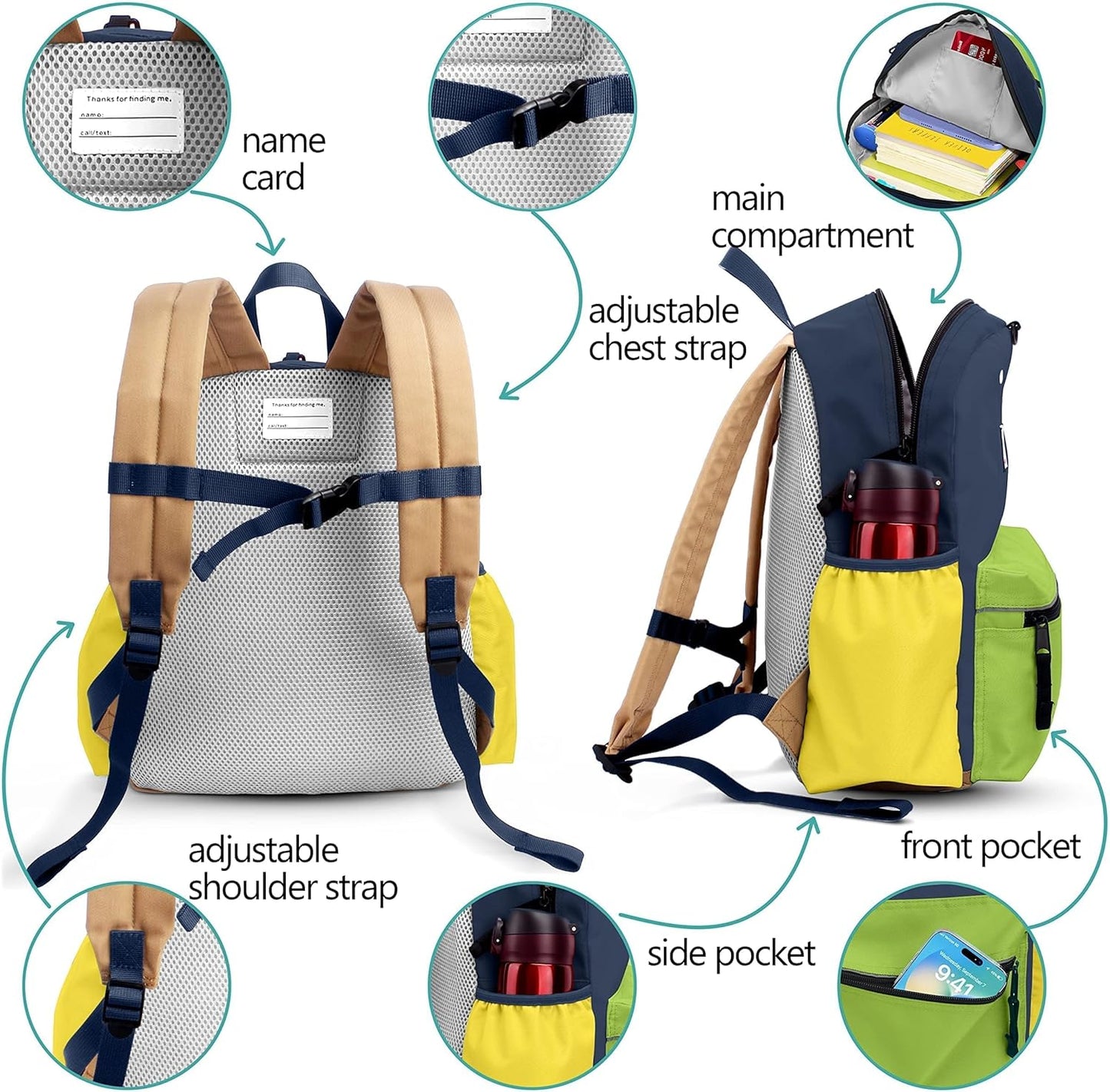 Preschool Toddler Backpack For Boys Girls, School Mini & Travel, Small Kids Child Backpacks, Kindergarten Elementary bag, 11.6" H