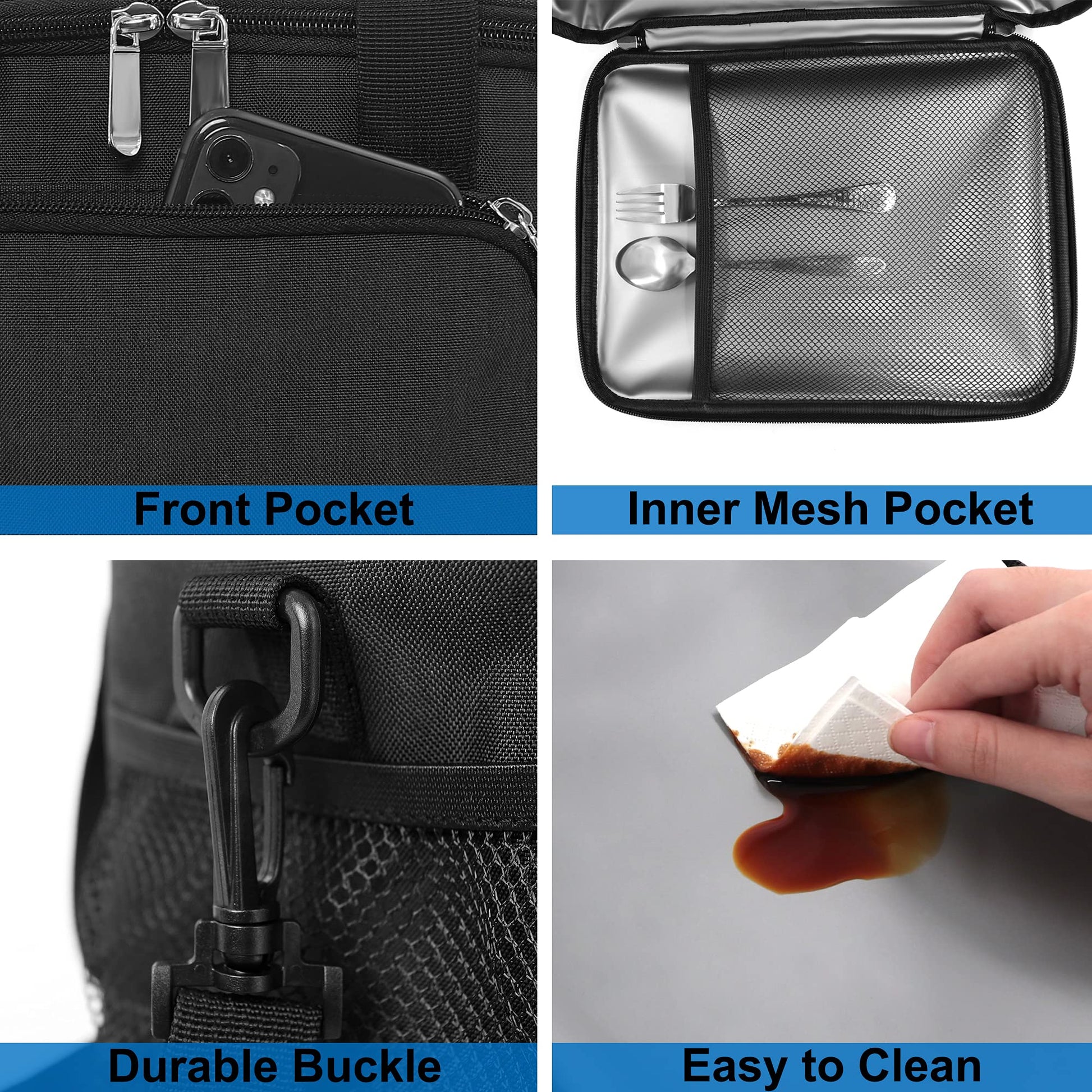 Femuar Reusable Lunch Box for Men/Women - Insulated Lunch Bag Leakproof Lunchbox for Work Office