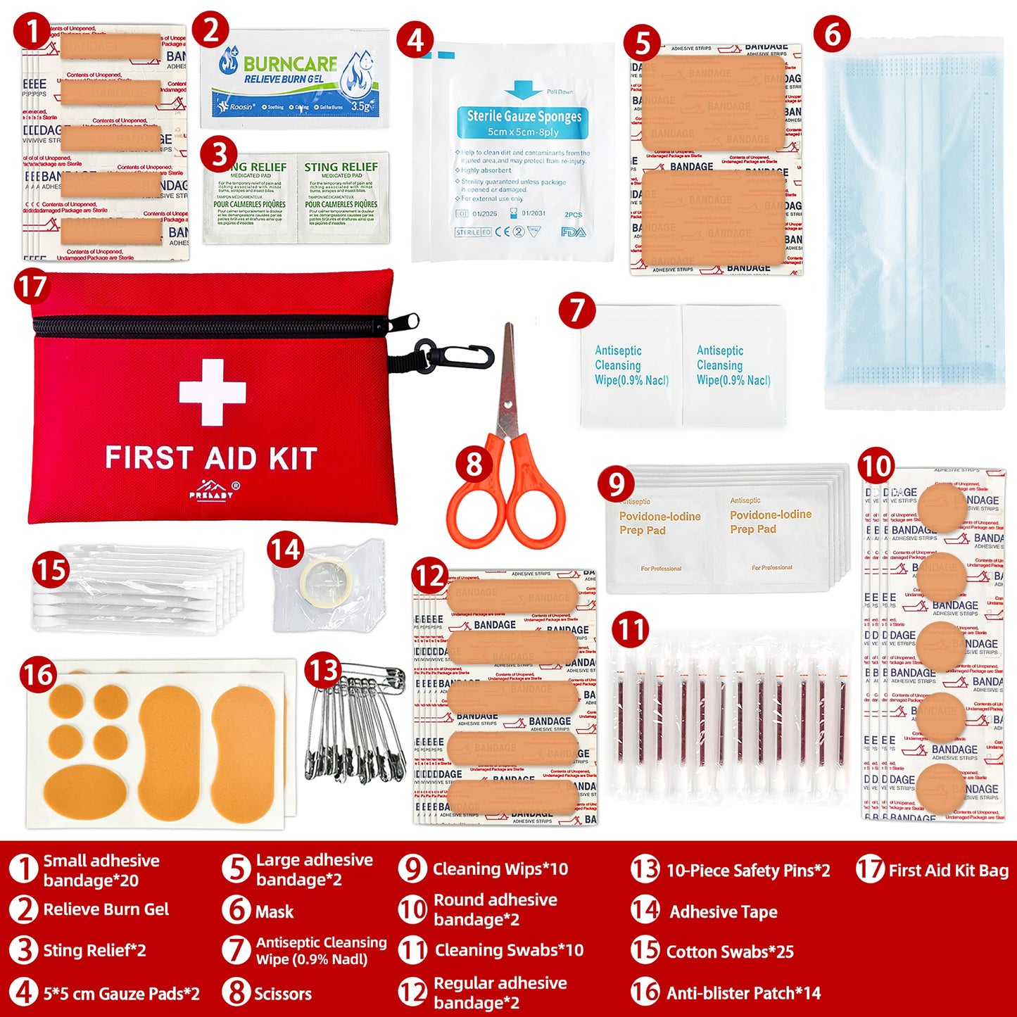 152 Piece Small First Aid Kit, Travel Size First Aid Kit TSA Approved, Mini Forst aid kit for Home
