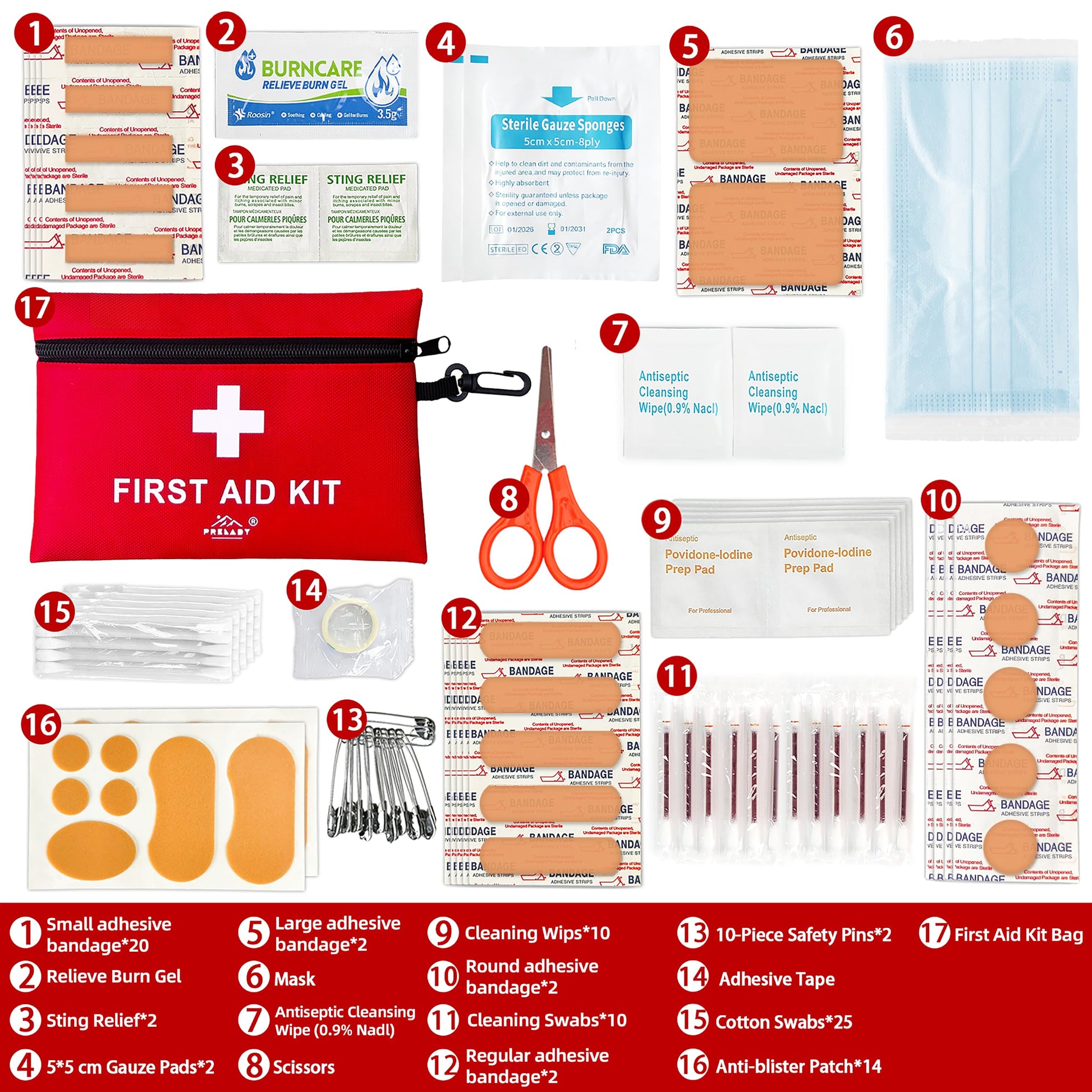 152 Piece Small First Aid Kit, Travel Size First Aid Kit TSA Approved, Mini Forst aid kit for Home