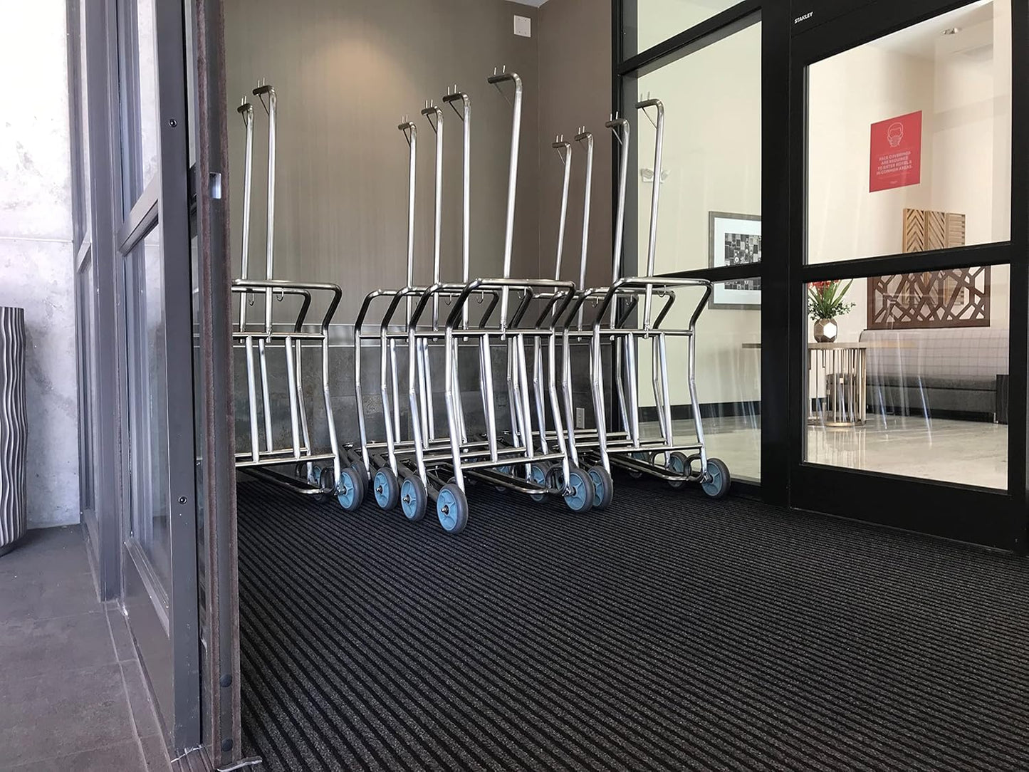 Value Valet Single Nesting Luggage Cart – 3-Wheel Stainless Steel Bellman Cart – Rolling Hotel Luggage Trolly with Wheels – Lightweight for Travel - 300 lb Capacity