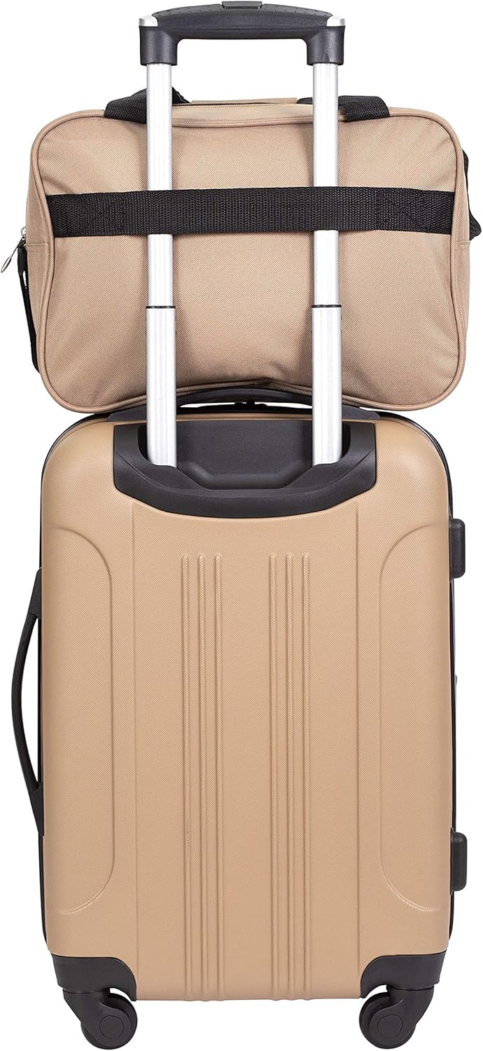 Travelers Club Midtown Hardside Luggage Travel, Tan, 4-Piece Set