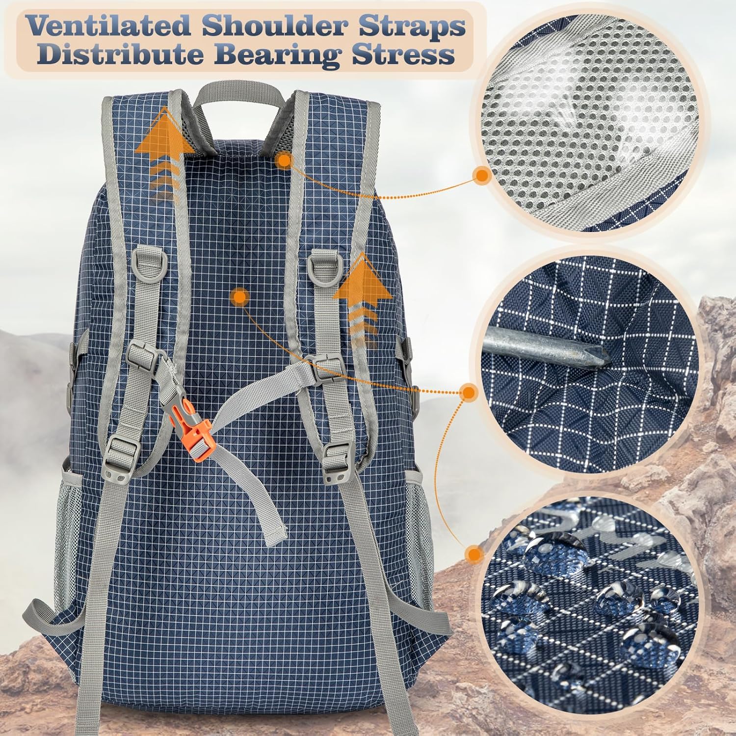 ZOMAKE Lightweight Packable Backpack 30L, Foldable Hiking Backpacks Water Resistant Compact Folding