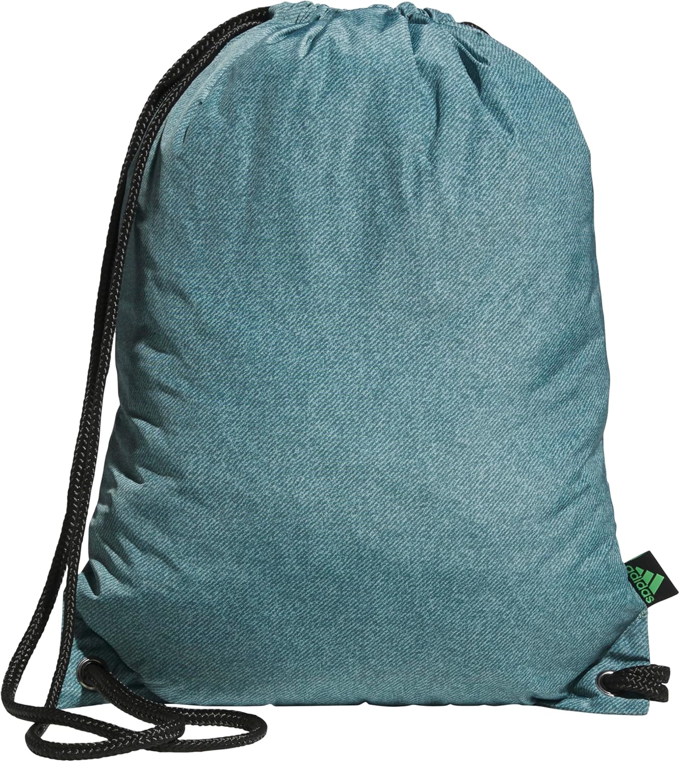 adidas Ready Sackpack – Drawstring Backpack Lightweight Small Gym Bag, Twill Preloved Teal/Lime Burst Green/1.0, One Size