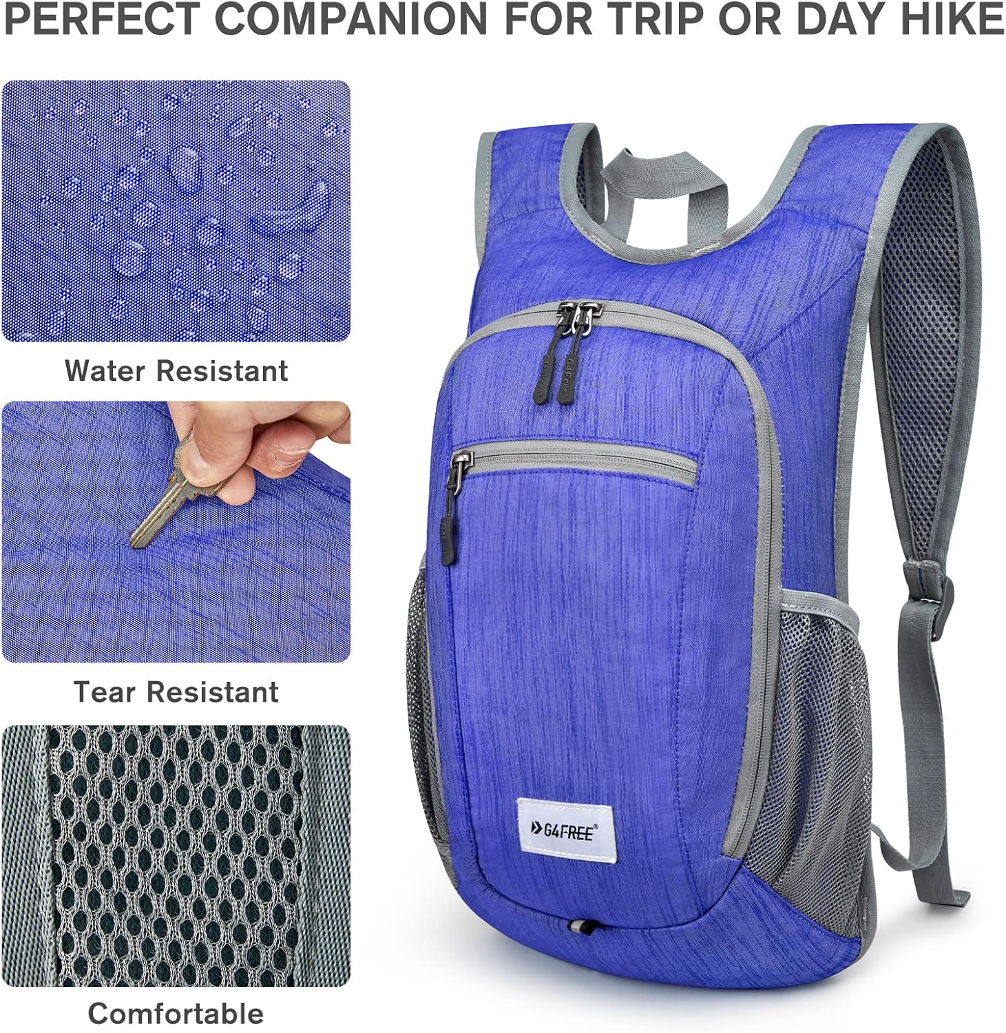 G4Free 10L/15L Hiking Backpack Lightweight Packable Hiking Daypack Small Travel Outdoor Foldable