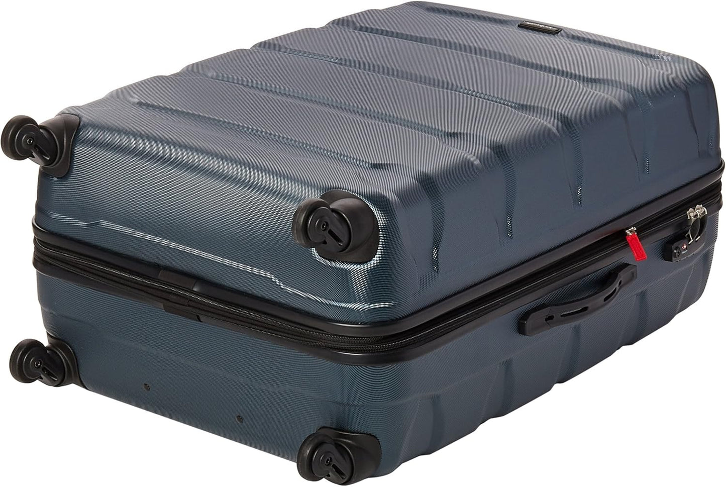 Samsonite Omni PC Hardside Expandable Luggage with Spinner Wheels, Teal, Checked-Large 28-Inch