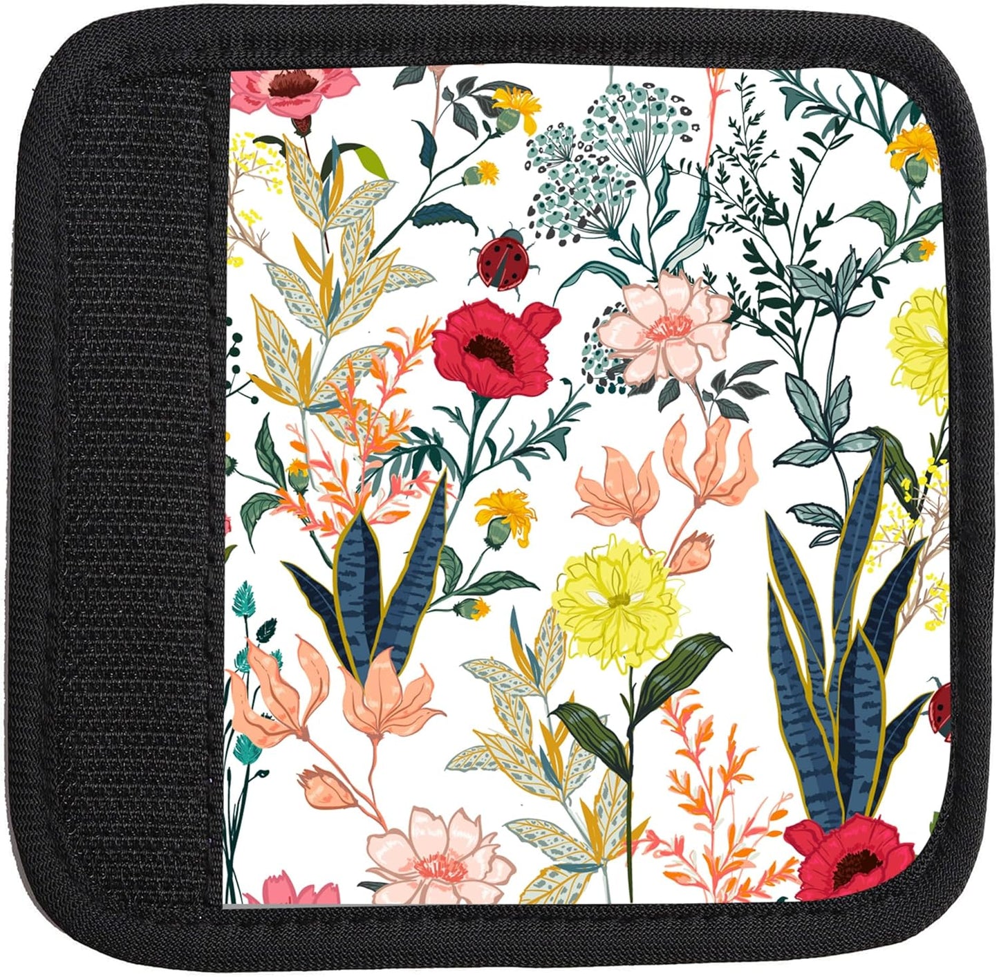 2 Pack Luggage Handle Wrap Travel Tags - Set of Luggage Tags for Suitcases, Identifiers, Marker, and Handle Covers - Cruise Accessories and Travel Gifts（Beautiful Colorful Floral