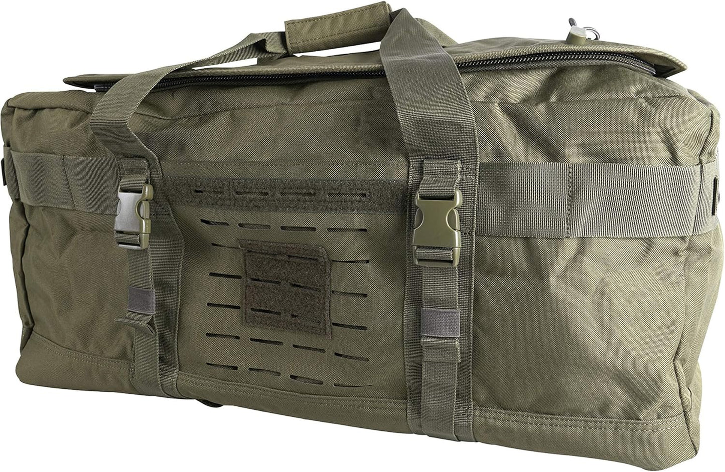 LAPG Expedition Carry-On Travel Duffel Bag, Multi-Way Outdoor Travel Bag with Backpack Straps, Od Green