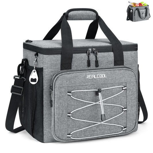 RealCool 35 Can Collapsible Soft Cooler, Leakproof Insulated Ice Chest Bag