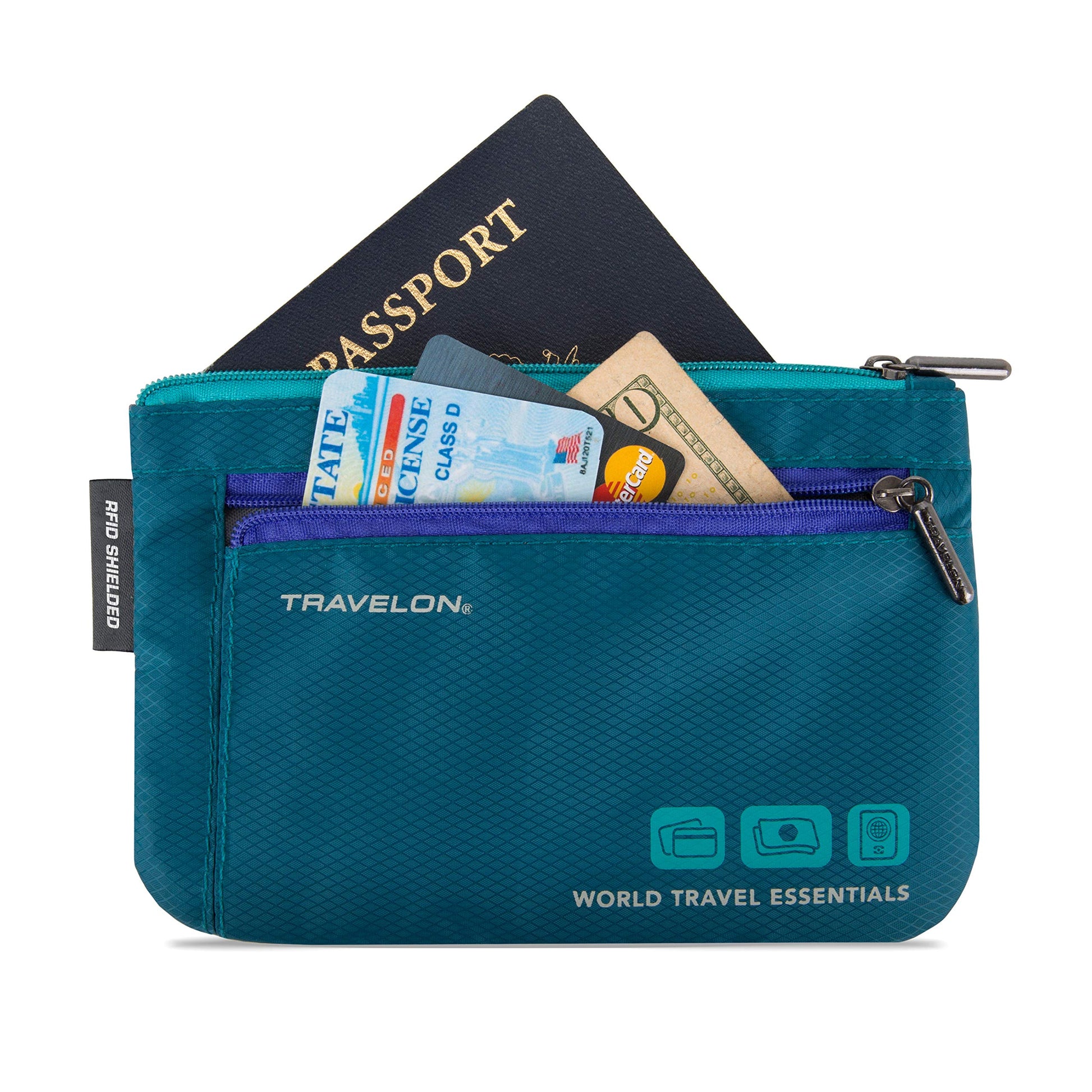 Travelon World Travel Essentials Set Of 2 Currency and Passport Organizers