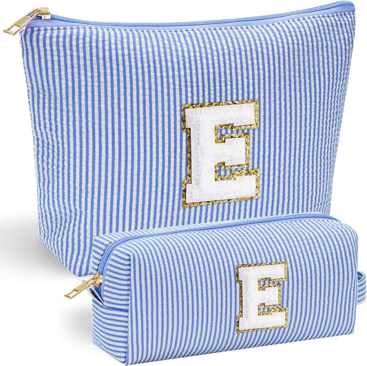 YOOLIFE Personalized Initial Makeup Bag - Travel Cosmetic Bag for Mom, Niece, Teen Girl Birthday Gifts