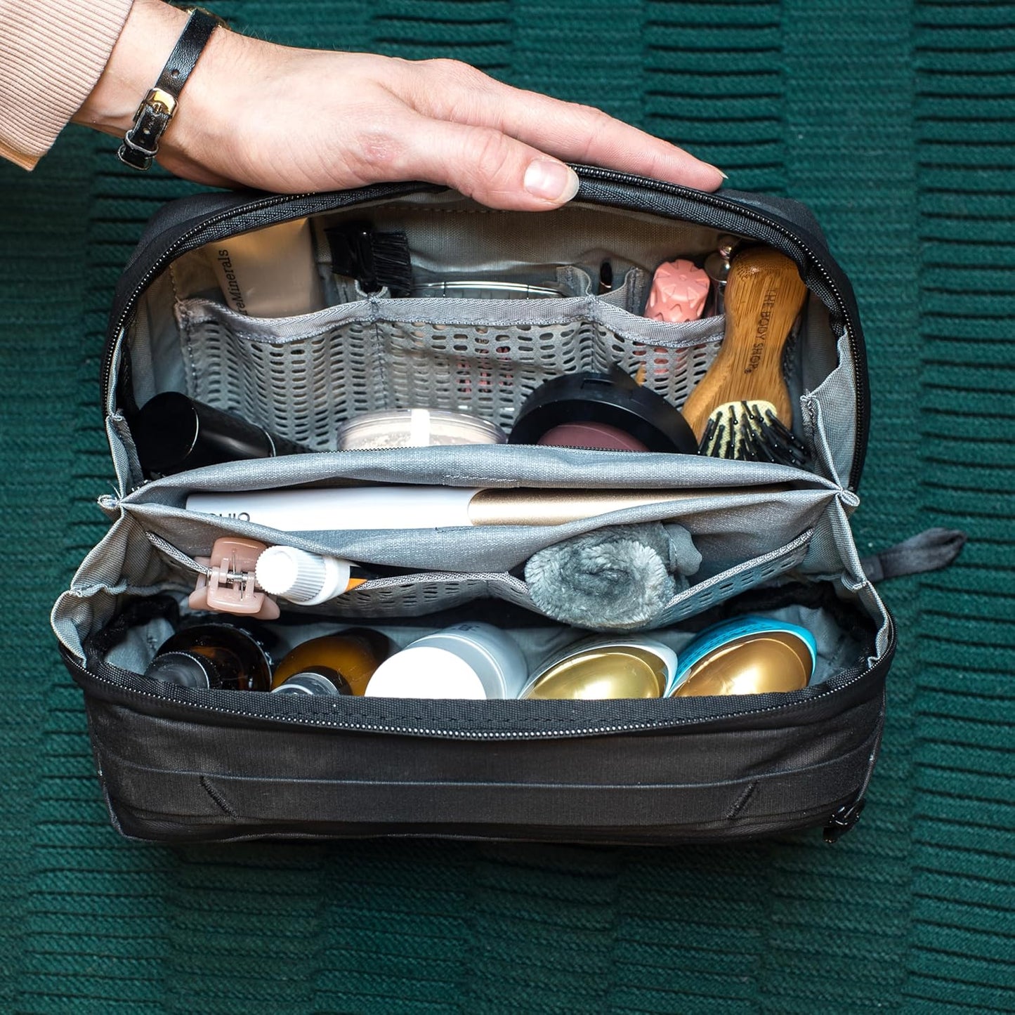 Peak Design Wash Pouch, Coyote, Ocean Edition, Travel Toiletry Bag, Upright or Hanging Dopp Kit with Pockets, Magnetic Toothbrush Pocket, Wide UltraZip Opening, Toiletry Bag for Men and Women