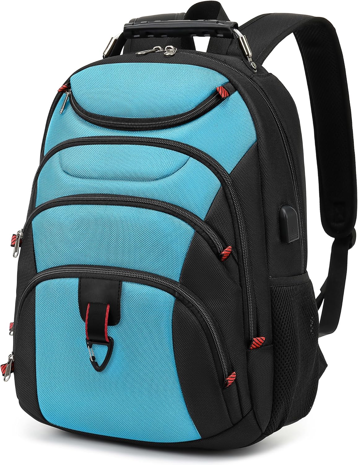 Boavan Laptop Backpack for men, 15.6 inch Laptop Bag with USB Port, Waterproof Travel Work Backpack Purse, Anti-Theft Teacher Nurse Doctor Casual Bookbags Office Business backpack，Sky Blue/Black