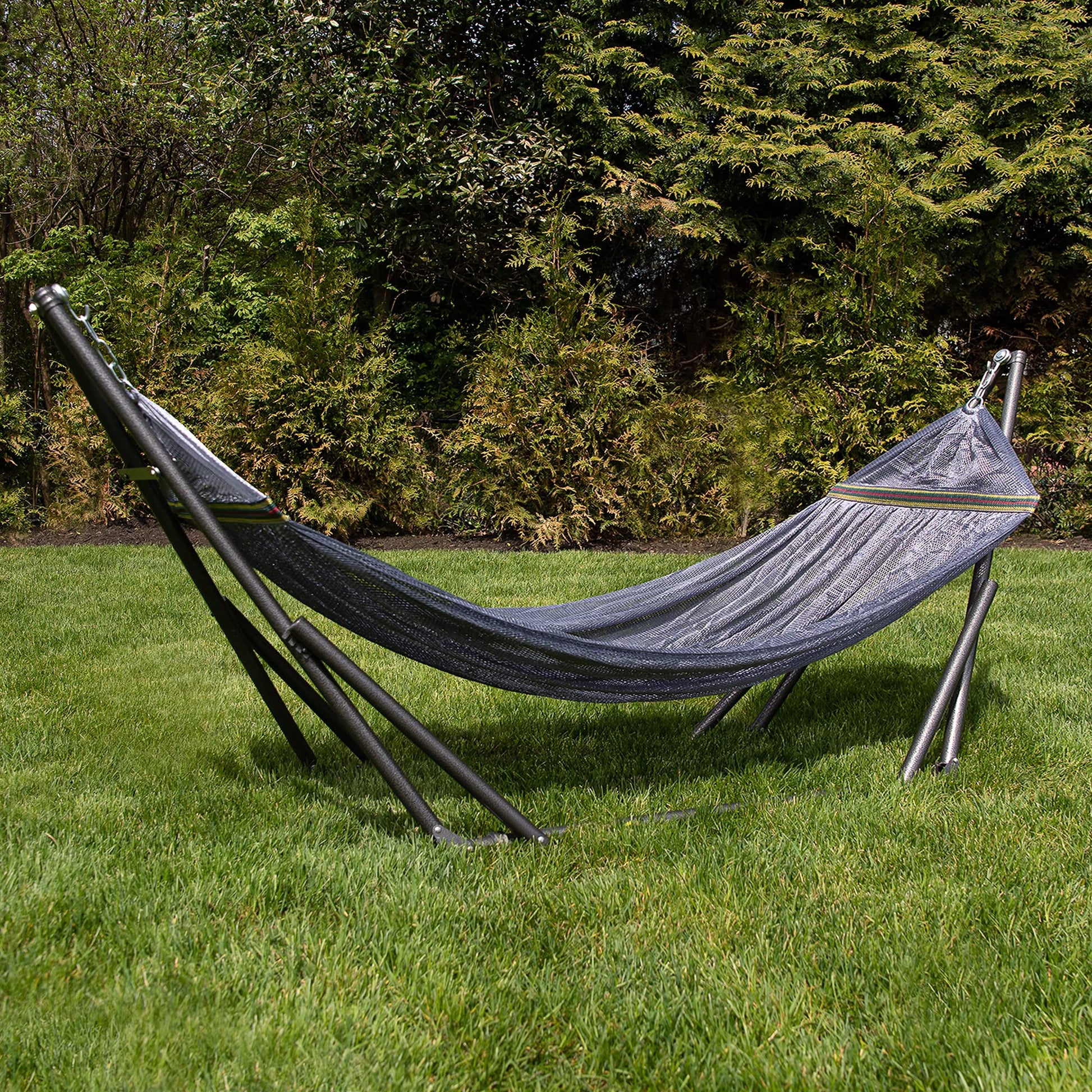 Best Home Fashion Portable Hammock with Collapsible Steel Stand, 450 lbs Capacity, No Tools