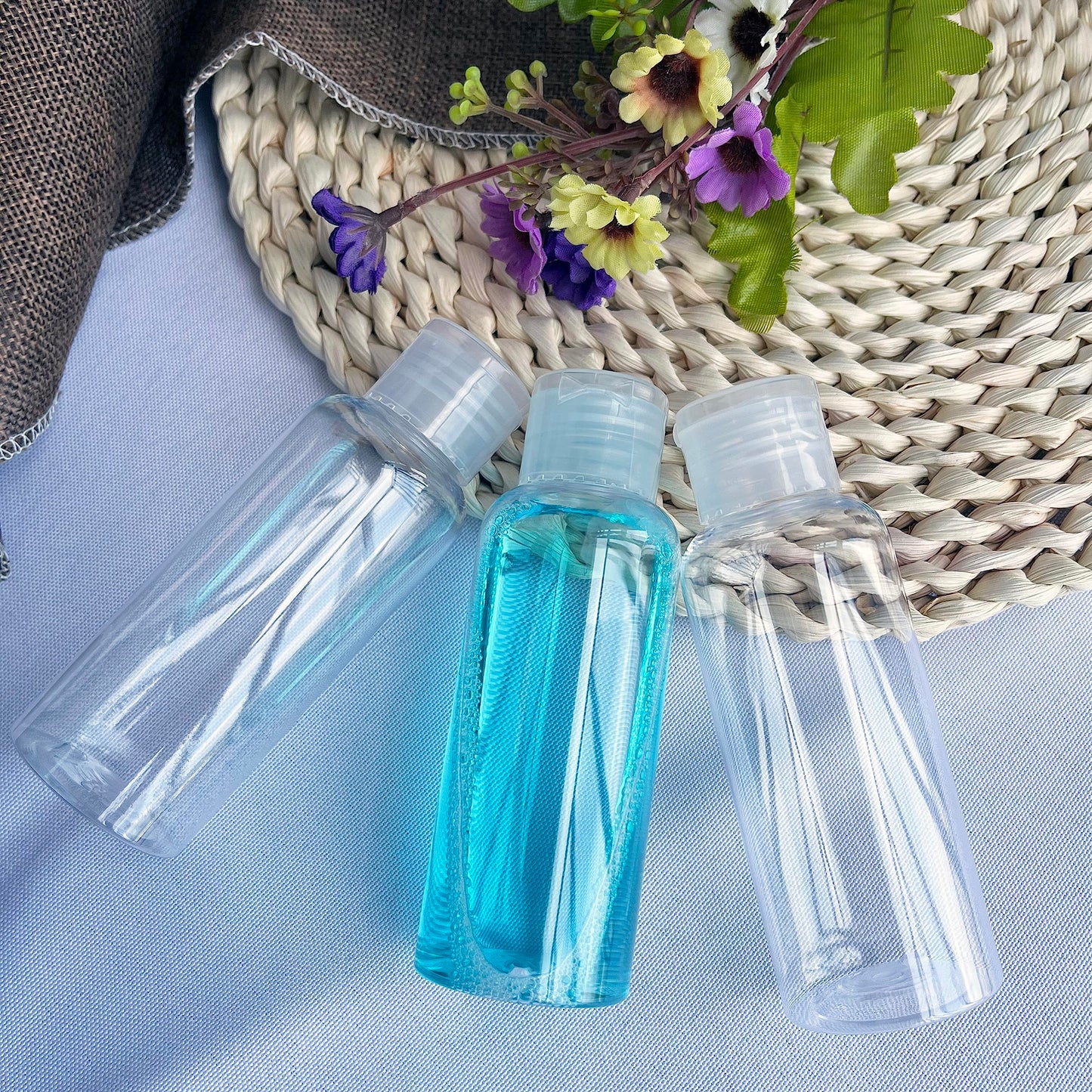 DNSEN 5 Pack 3.4oz Empty Plastic Travel Bottles for Toiletries TSA Approved Leak Proof Squeezable