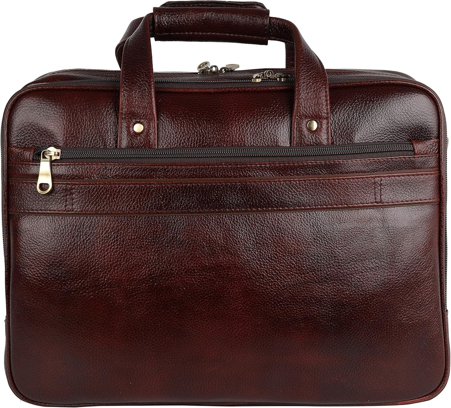 DA LV Full Grain Leather Laptop Briefcase for Men Top Choice Gifts Laptop Bag Multiple 16'' Compartments Brass Hardware