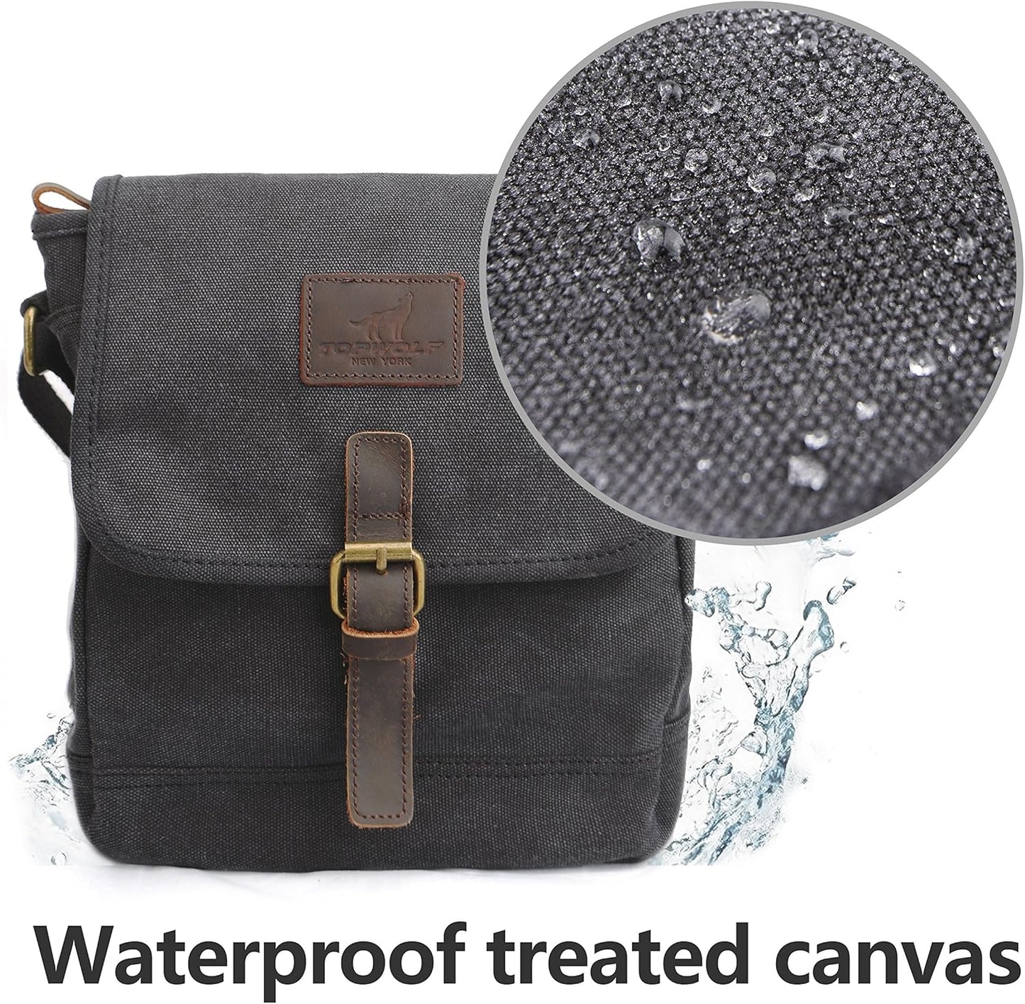 Canvas Messenger Bag Small Crossbody Bag Casual Travel Working Tools Bag Shoulder Bag Hold Phone