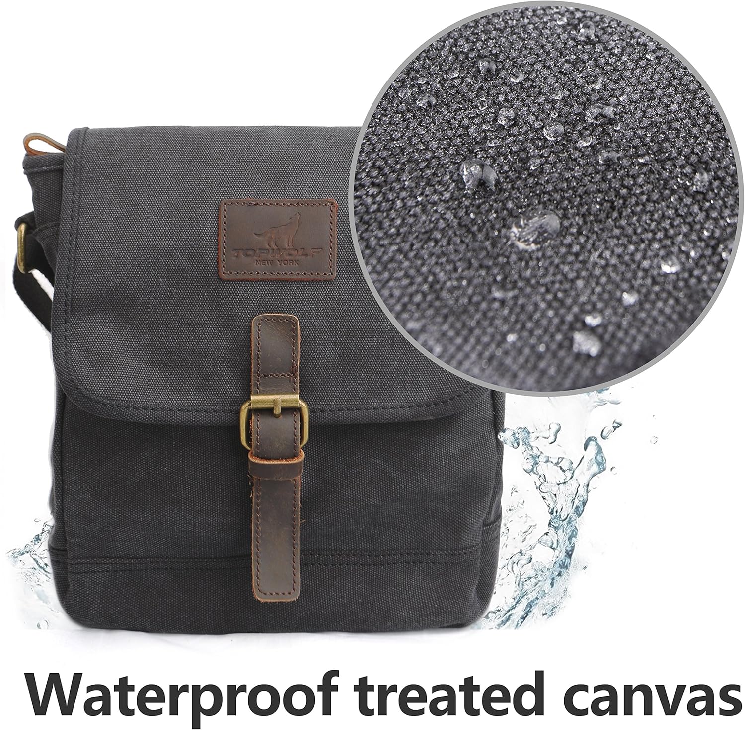 Canvas Messenger Bag Small Crossbody Bag Casual Travel Working Tools Bag Shoulder Bag Hold Phone