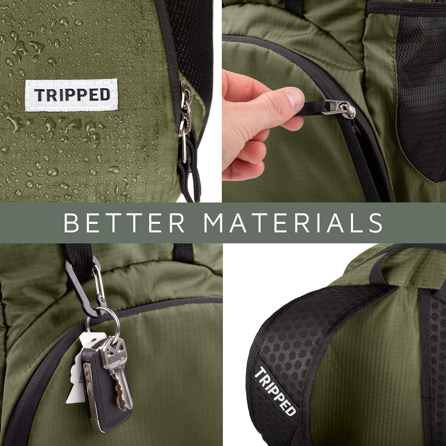 TRIPPED Travel Gear Traveling Backpack- Foldable collapsible lightweight backpack for travel