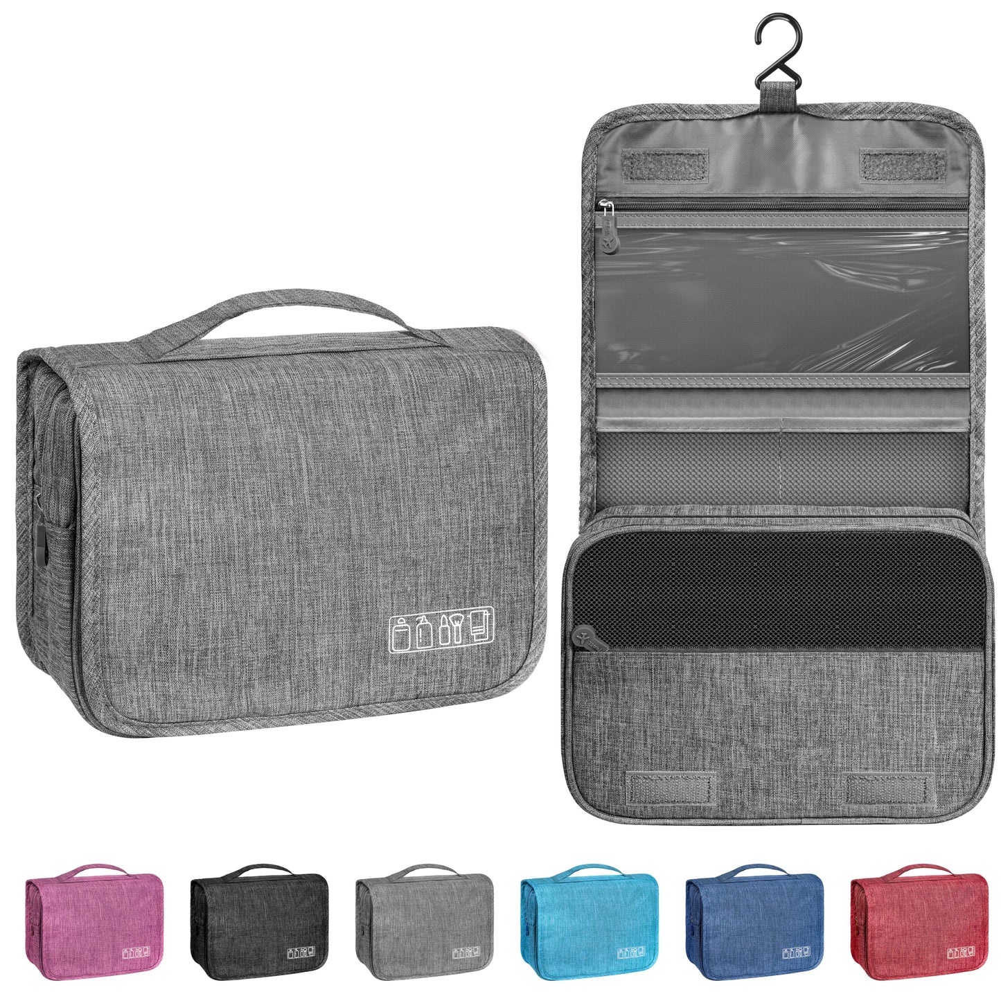 Toiletry Bag Travel Bag with Hanging Hook, Waterproof Shower Bathroom Hanging Toiletry Bag for Men