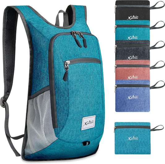 Hiking Backpack 10L Small Travel Lightweight Daypack Foldable Hiking Packable Camping Hiking Backpacks for Women Men (Teal Blue)