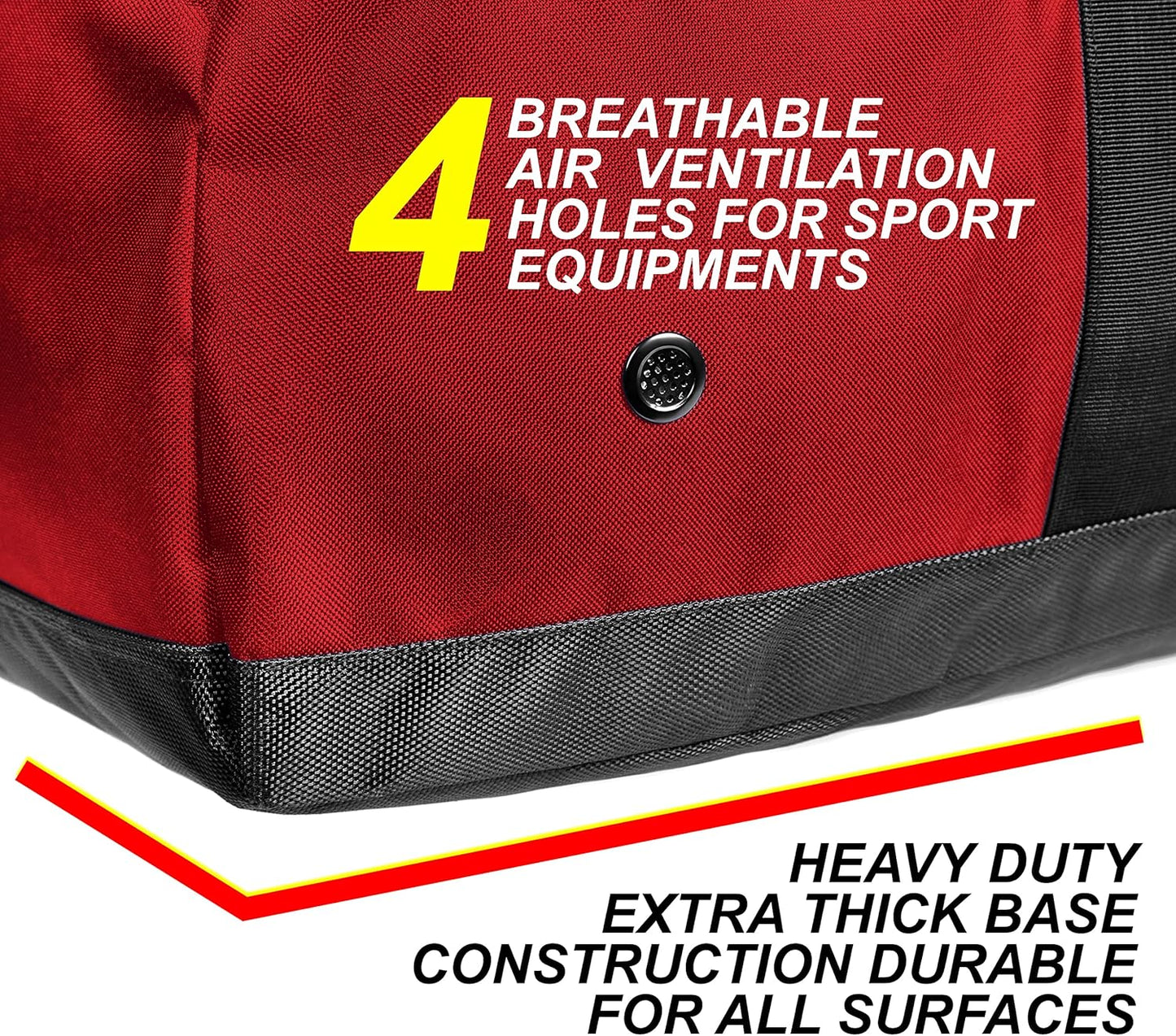 Fitdom 132L 36" Heavy Duty Extra Large Sports Gym Equipment Travel Duffel Bag W/Adjustable Shoulder & Compression Straps. Perfect for Soccer Baseball Basketball Hockey Football Team Coaches & More