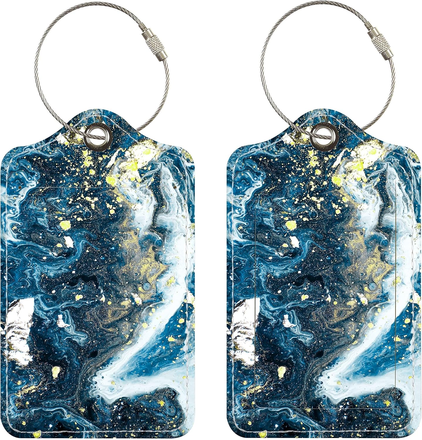 Luggage Tags for Suitcases, 2 Pack Cute PU Leather Suitcase Tag Identifiers TSA Approved with