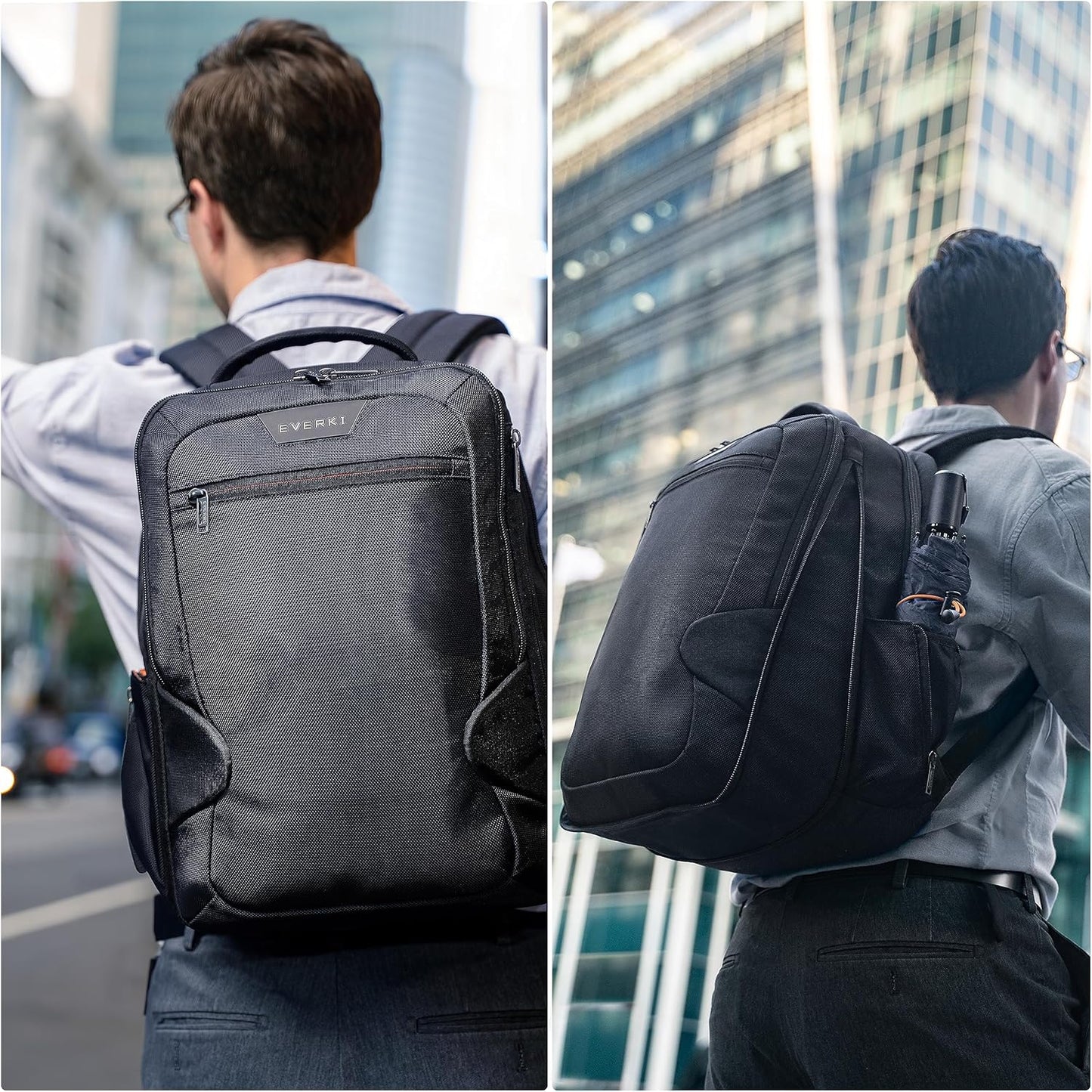 EVERKI Studio Expandable Laptop Backpack for Men & Women – Business and Travel Backpack, Carry-On Backpack for Office & Travel, Professional Backpack, 15-Inch MacBook & Laptop Bag, 26L Capacity, Black