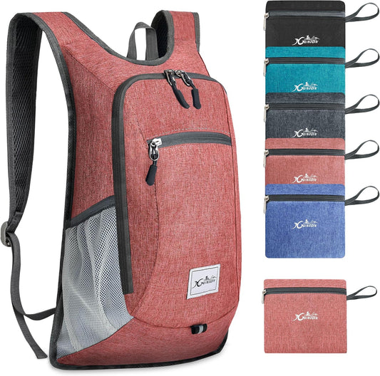 Hiking Backpack 10L Small Travel Lightweight Daypack Foldable Hiking Packable Camping Hiking Backpacks for Women Men (Red)