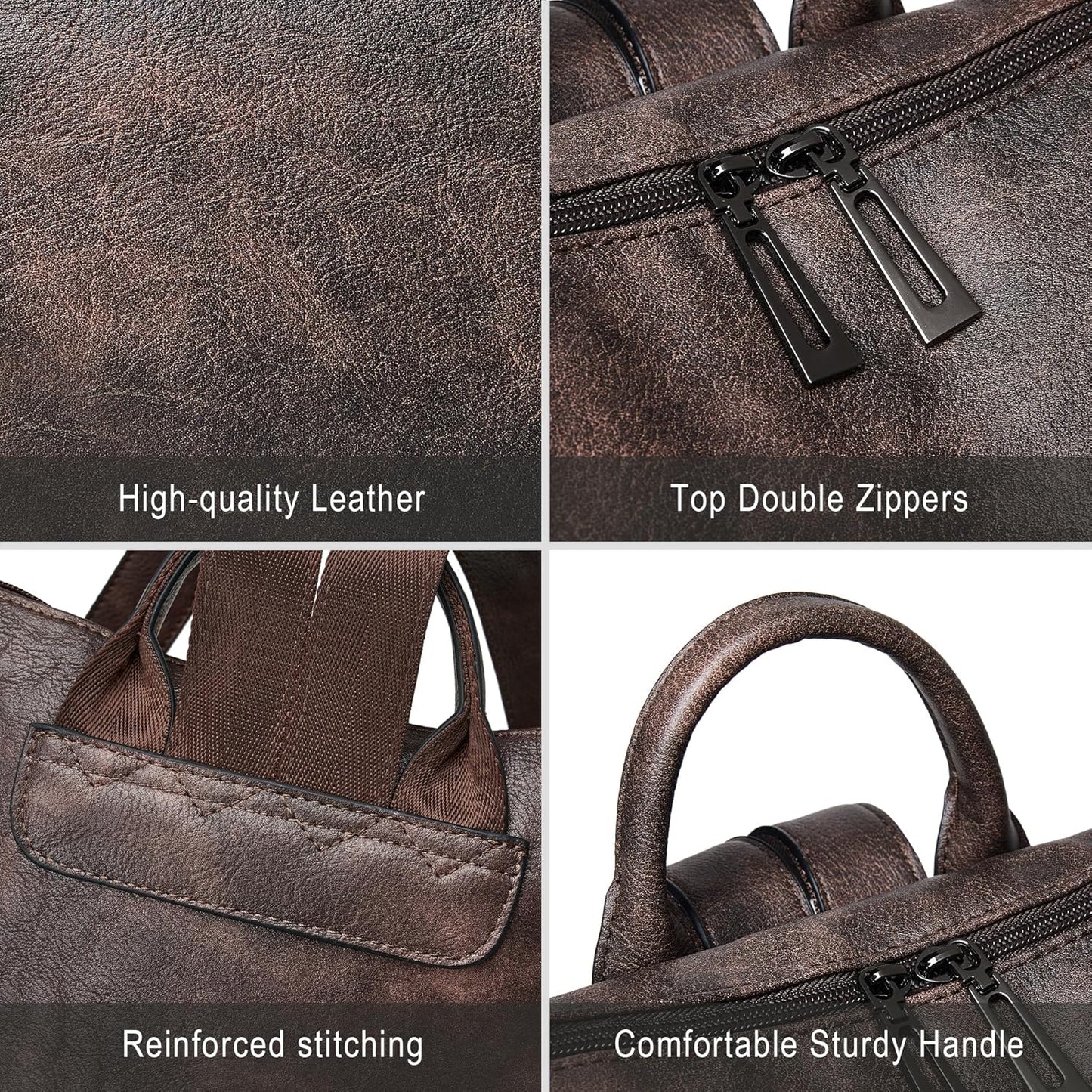 Shrrie Vegan Leather Laptop Backpack for Women 15.6 inch Work Backpack Fashion Travel Backpack