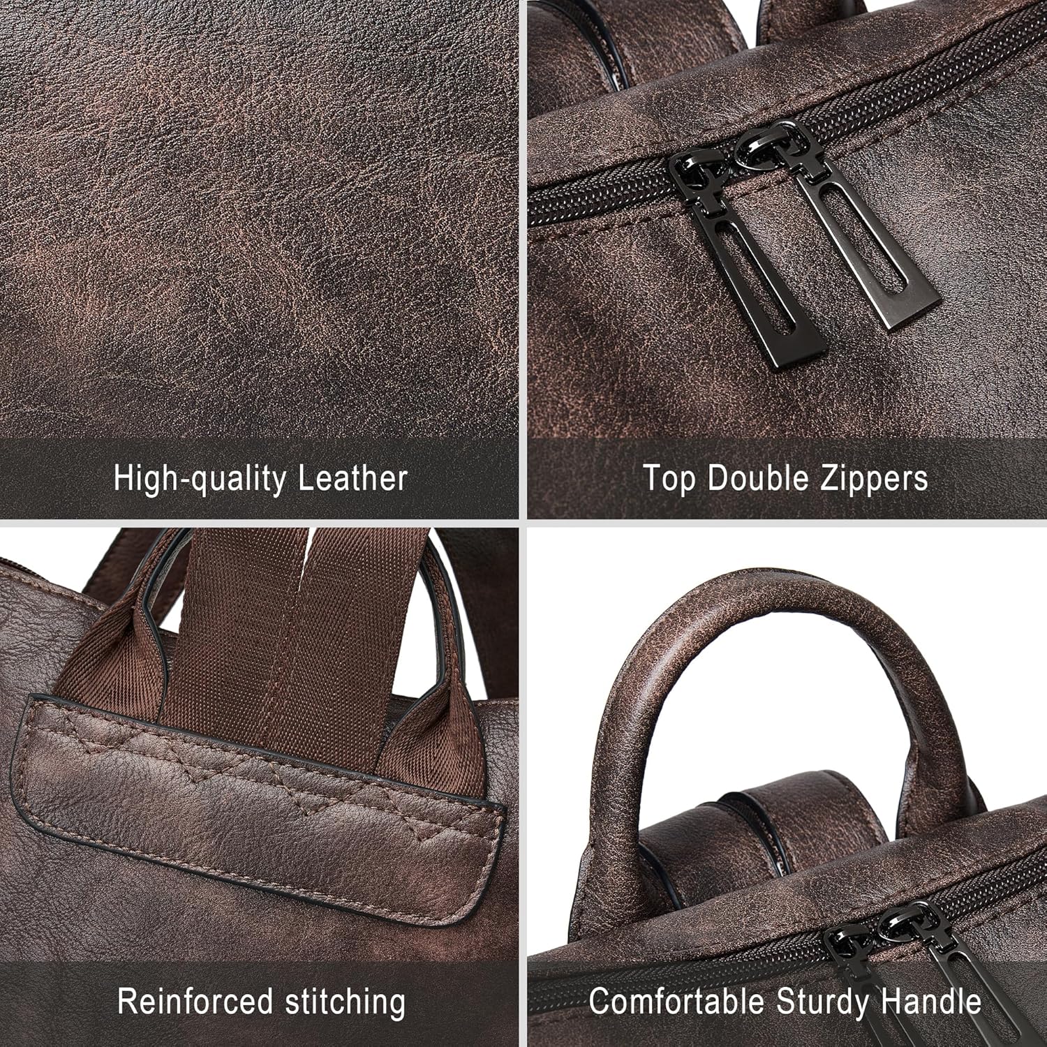 Shrrie Vegan Leather Laptop Backpack for Women 15.6 inch Work Backpack Fashion Travel Backpack