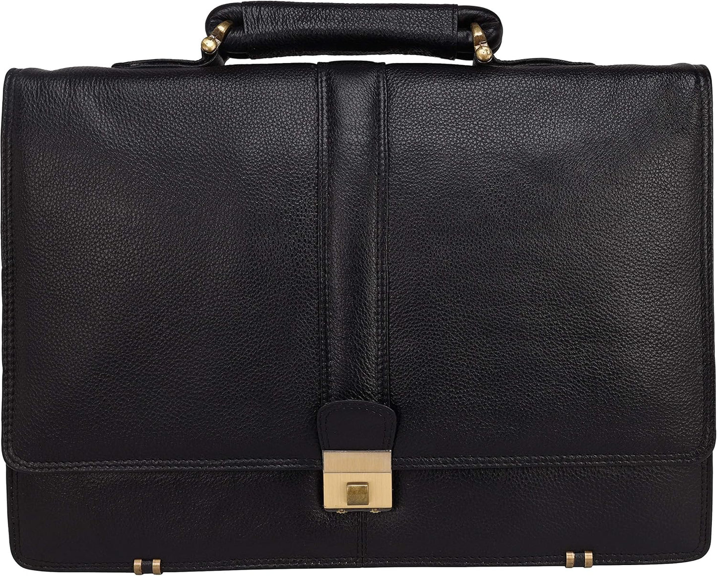 DA LV Full Grain Leather Laptop Briefcases Men Top Choice Gifts Laptop Bag Office Work 16'' Vintage