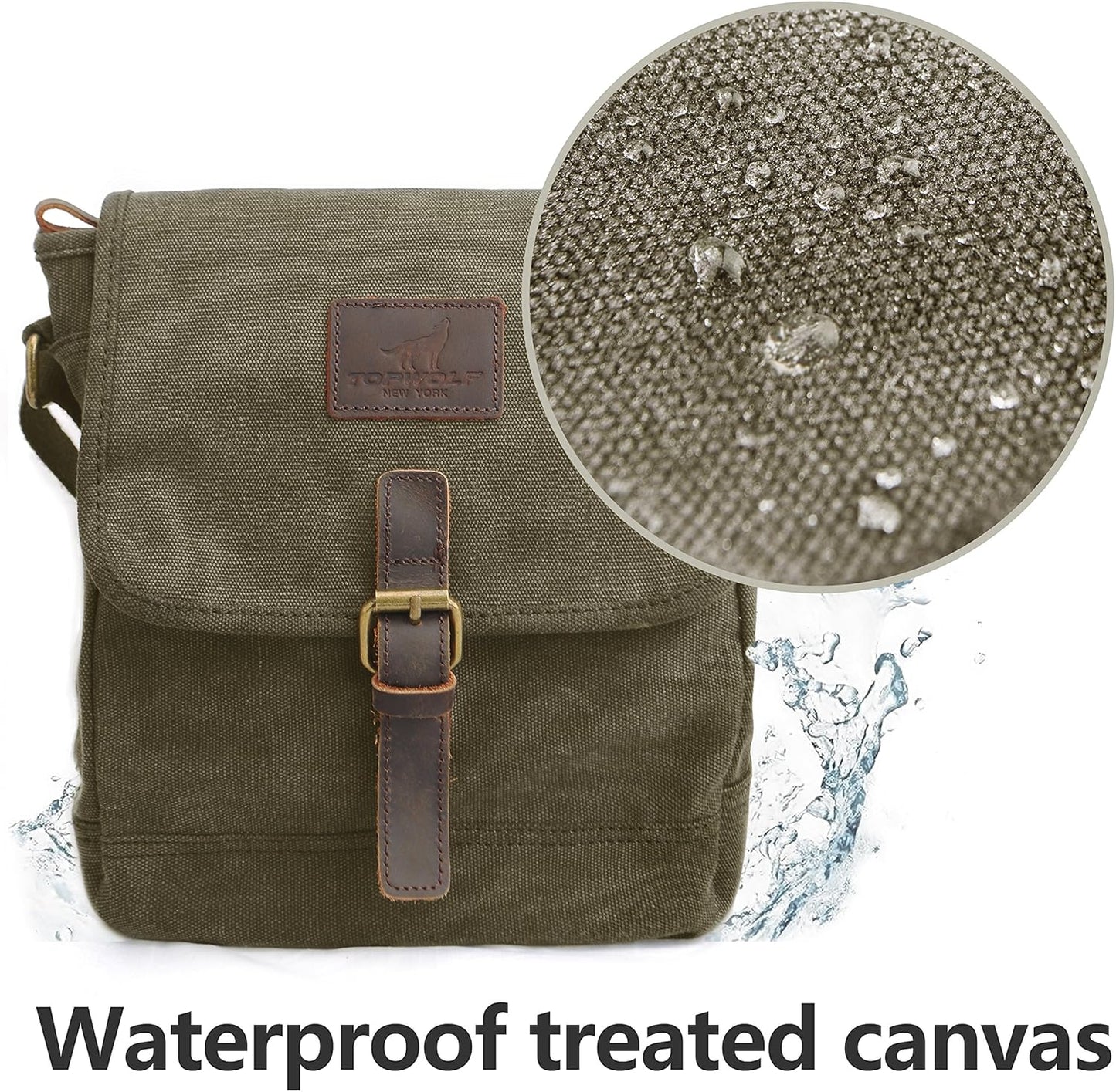 Canvas Messenger Bag Small Crossbody Bag Casual Travel Working Tools Bag Shoulder Bag Hold Phone Handset Anti Theft
