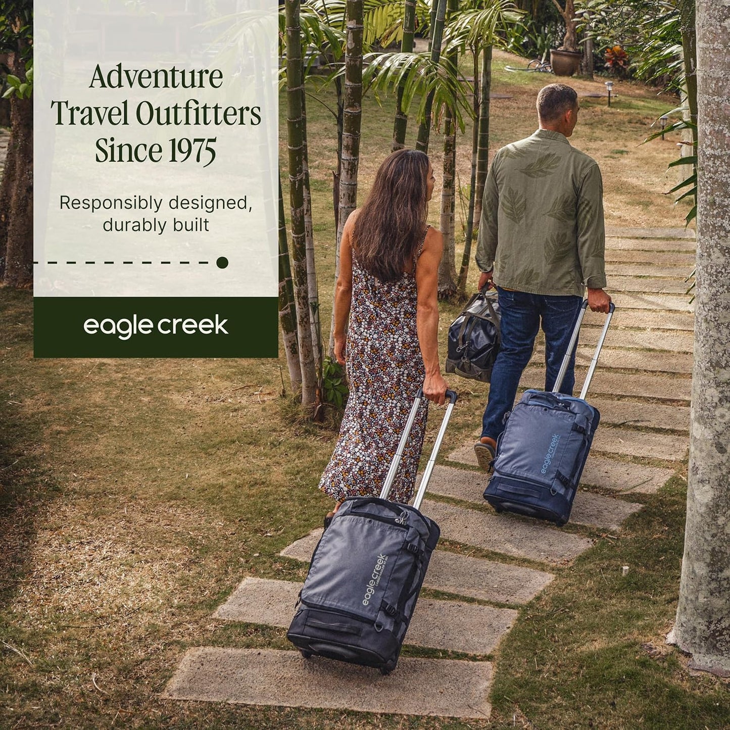 Eagle Creek Cargo Hauler XT Wheeled Duffel - Wheeled Backpack Duffel - Deployable Backpack Straps - Lockable U-Lid & Easy Access Compartment - 32" - Duck Green