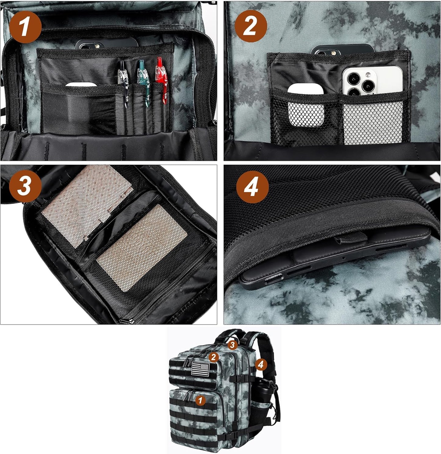LHI Tactical Military Backpack for Men and Women 25L/35L Army Assault Pack Bag Small Rucksack with Bottle Holder