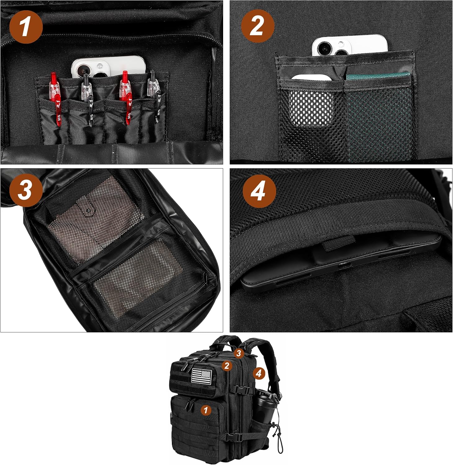 LHI Tactical Military Backpack for Men and Women 25L/35L Army Assault Pack Bag Small Rucksack with